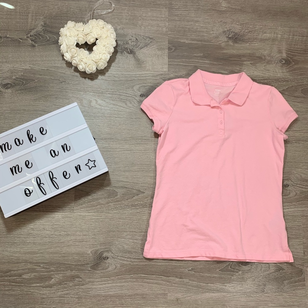 Old Navy Girls pink polo shirt - Picture 1 of 6